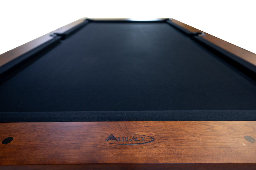 Legacy Billiards Dillard pool table – Dillard BT End View Logo