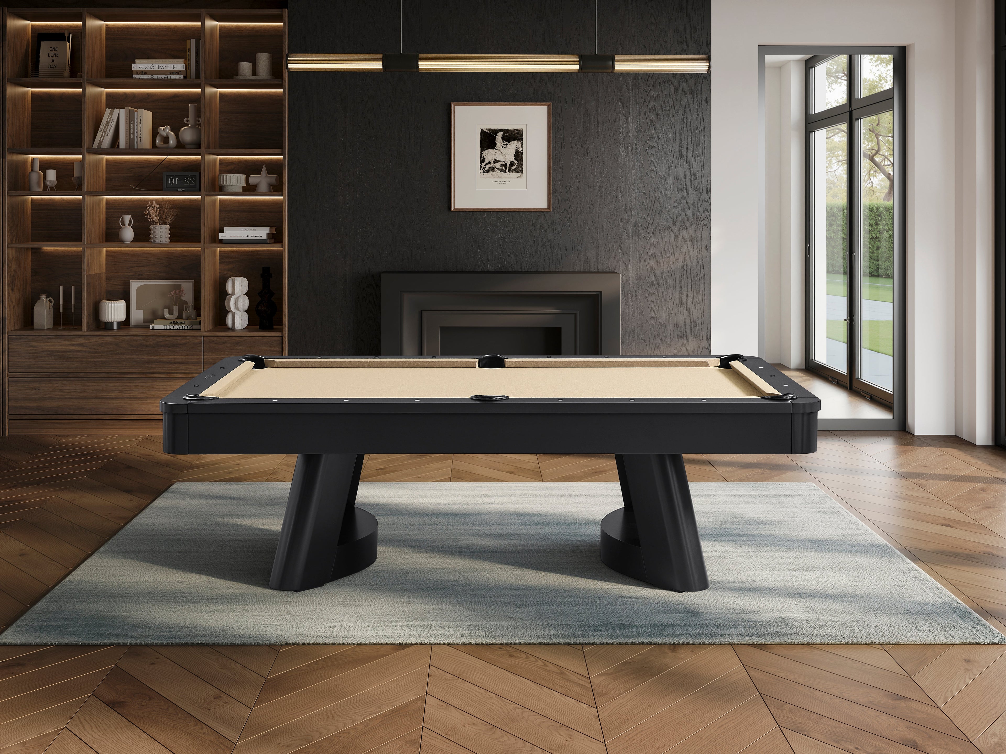 Legacy Billiards Dunbar pool table – Dunbar BT RV Room Shot Side View