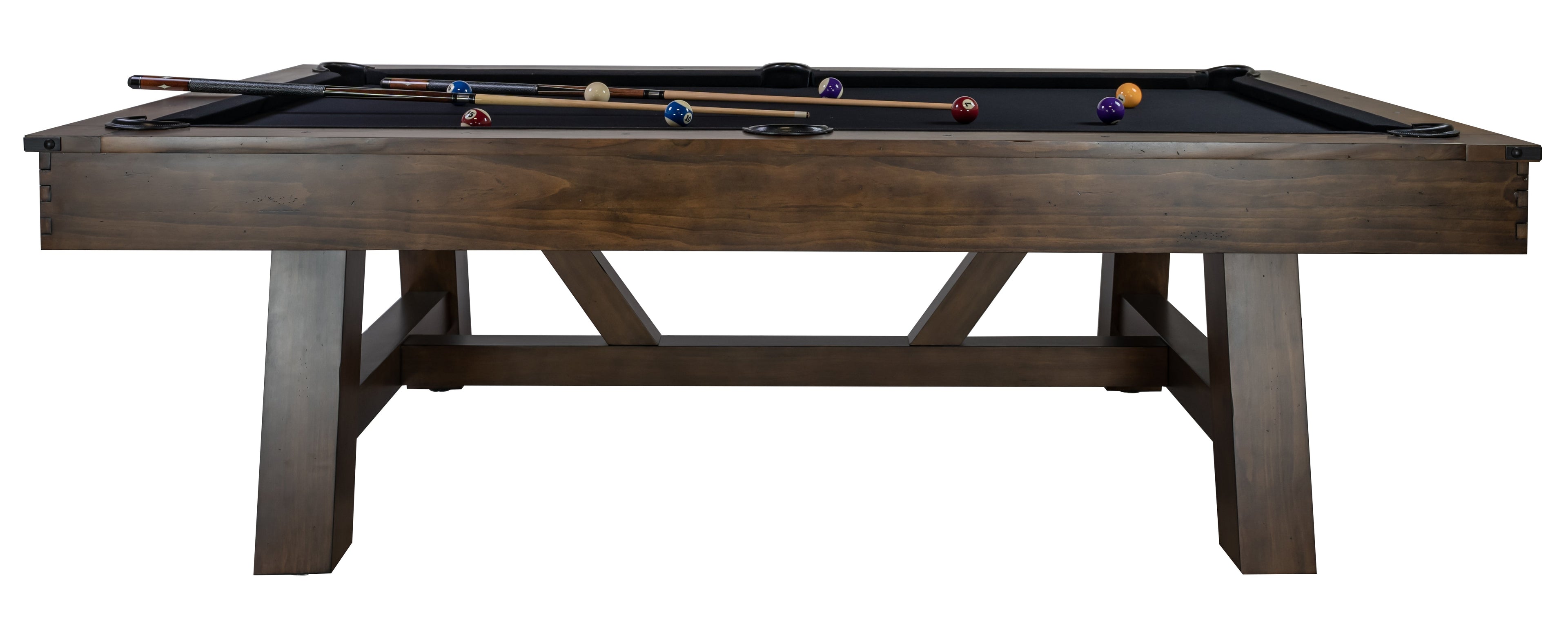 Legacy Billiards Emory pool table – Emory BT GS Side View Pool Balls Cues