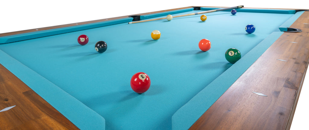 Legacy Billiards Emory Outdoor pool table – Emory OD BT NA Corner View Pool Balls Cue