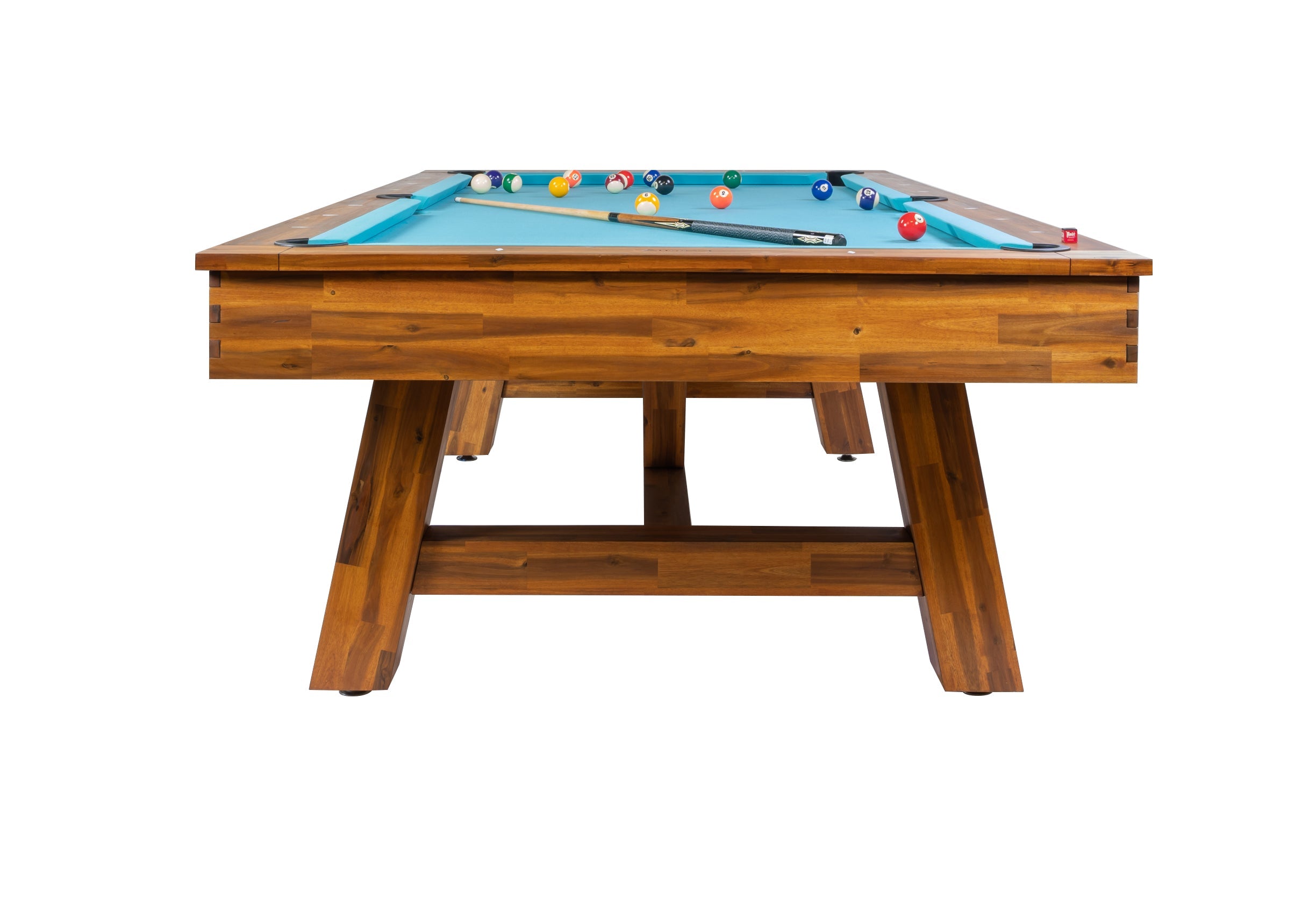 Legacy Billiards Emory Outdoor pool table – Emory OD BT NA End View Pool Balls Cue