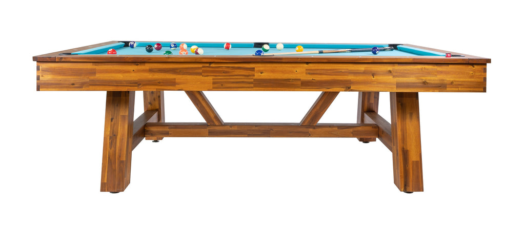 Legacy Billiards Emory Outdoor pool table – Emory OD BT NA Side View Pool Balls Cue