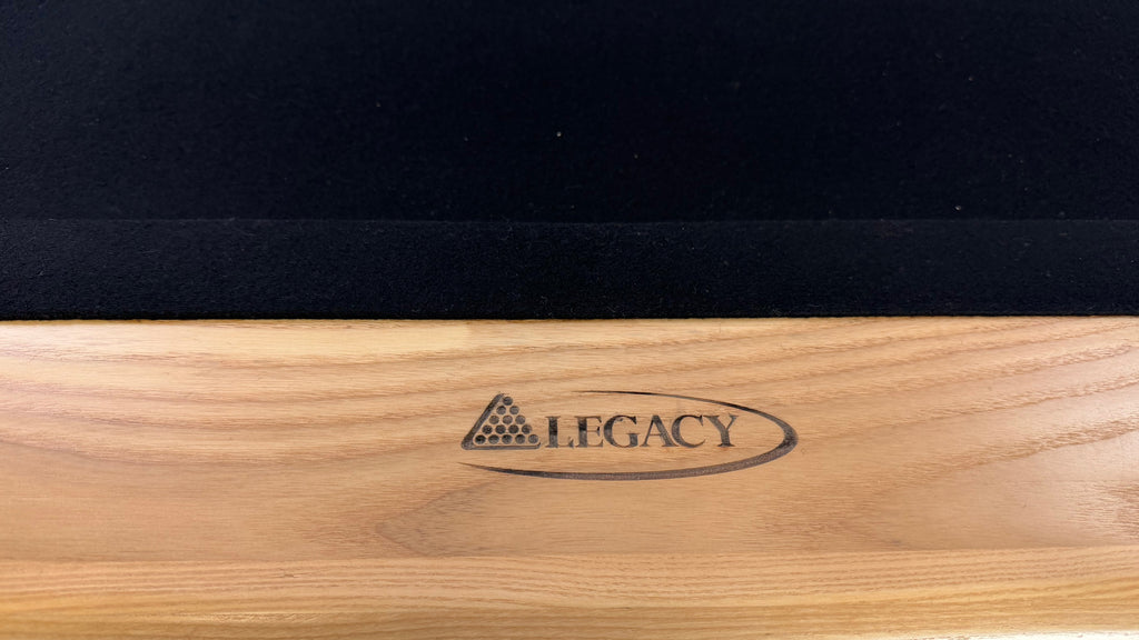 Legacy Billiards Forge pool table – Forge BT HA Logo Rail Closeup