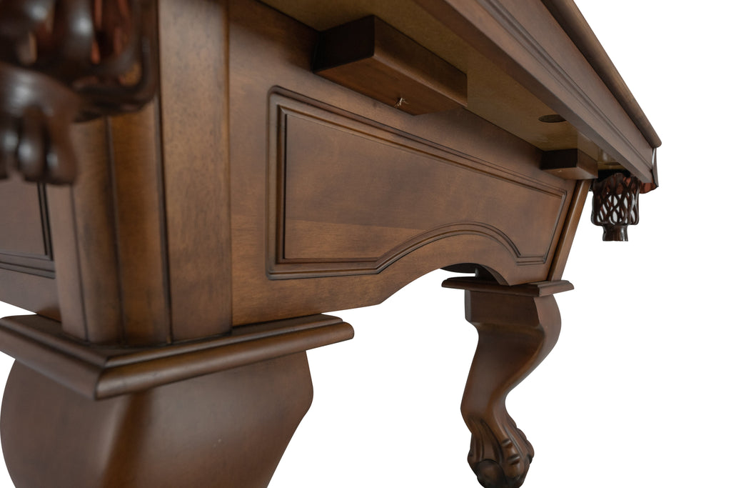 Legacy Billiards Megan pool table – Megan BT 56WA End Panel Closeup