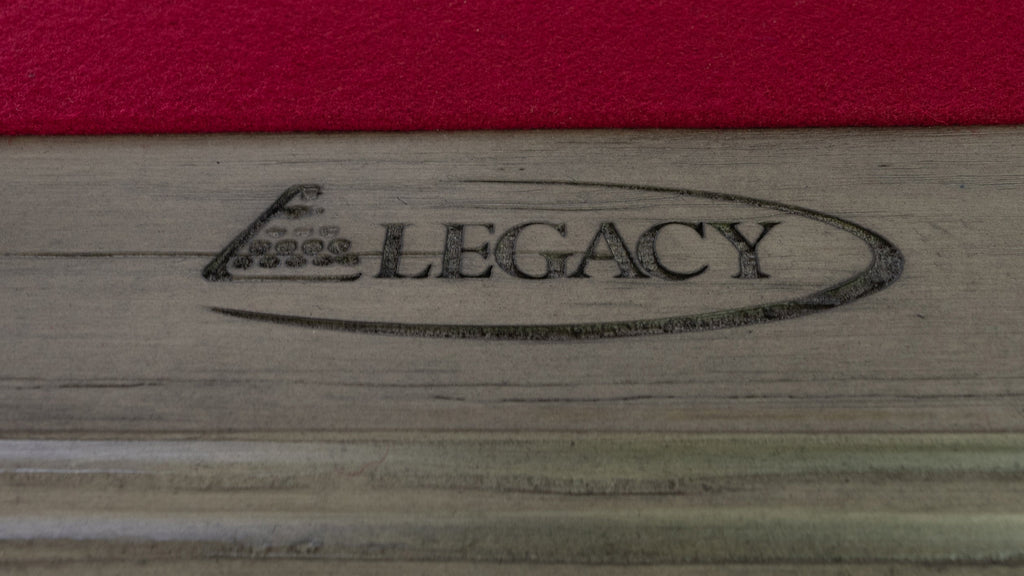 Legacy Billiards Mesa pool table – Mesa BT 70AI Logo Rail Closeup