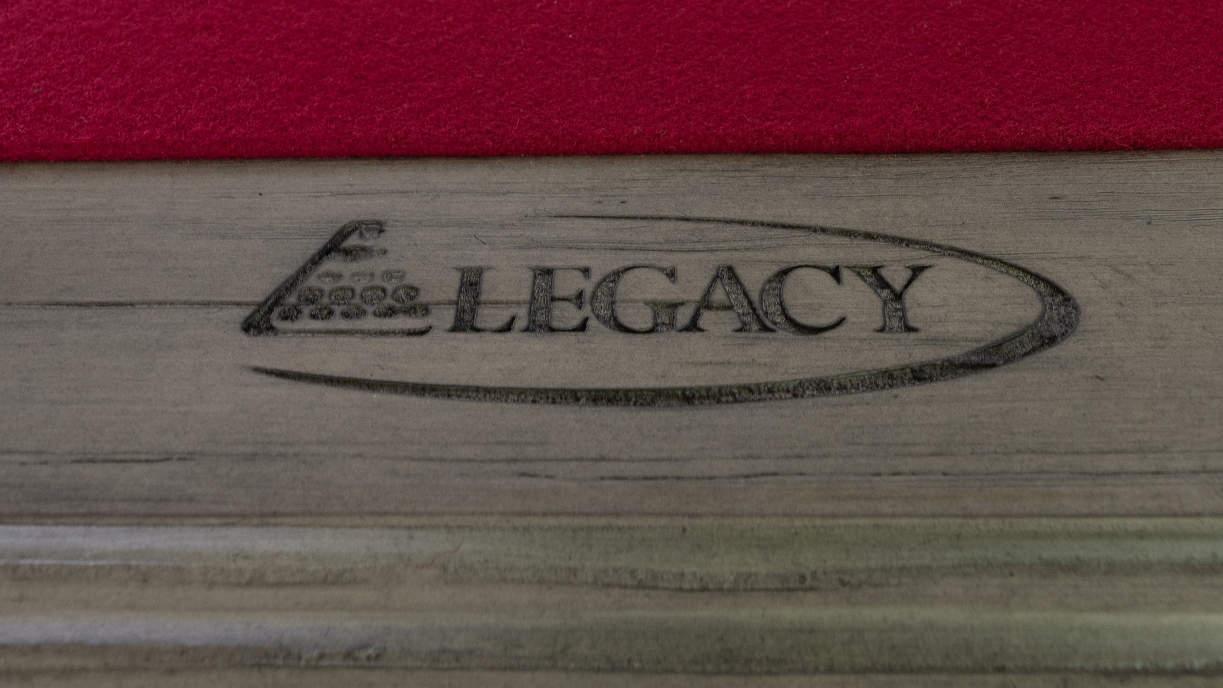Legacy Billiards Mesa pool table – Mesa BT 70AI Logo Rail Closeup